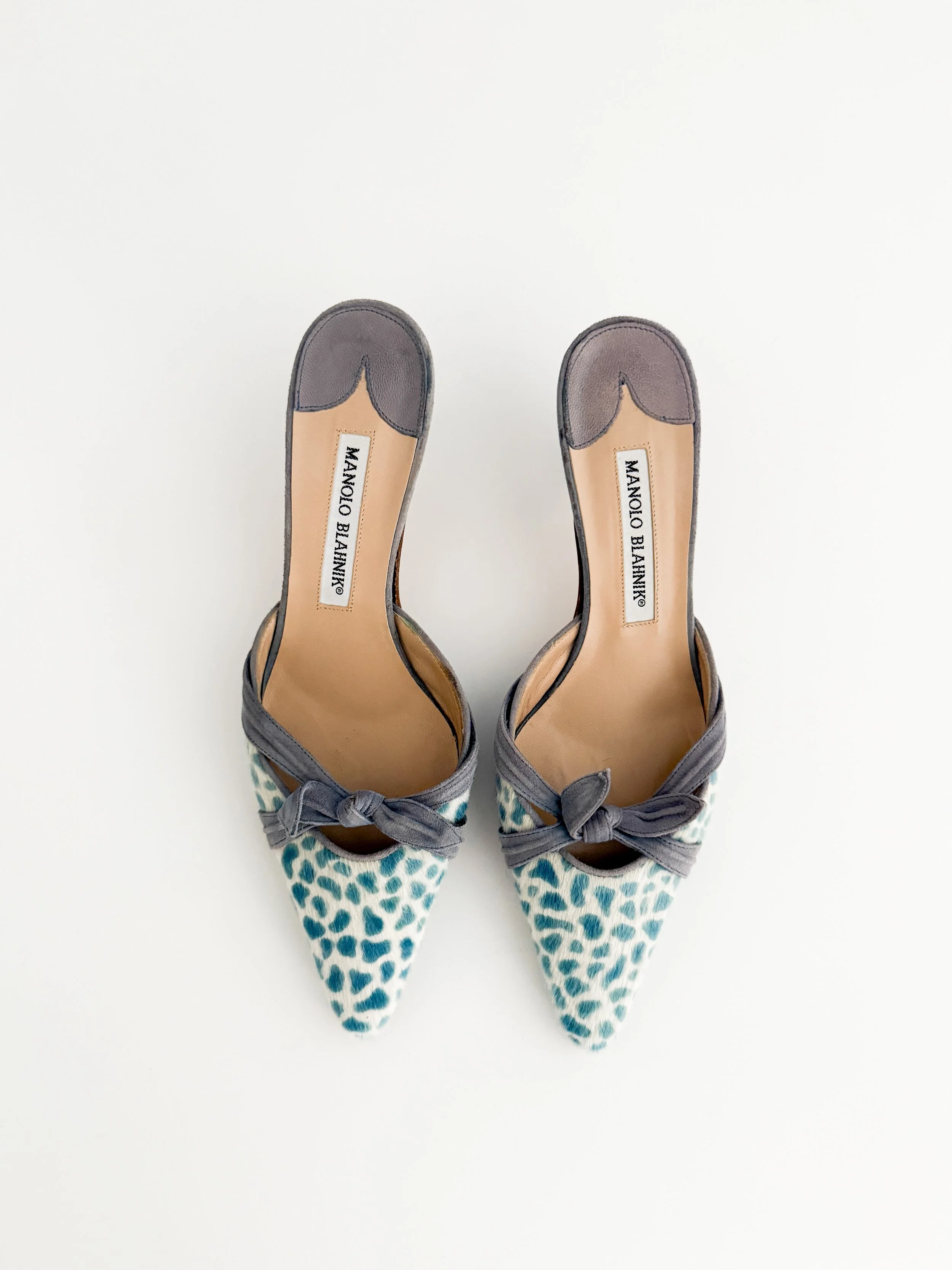 靴 MANOLO BLAHNIK /RUBY 37.5 Vintage MANOLO BLAHNIK Mules 37.5 Black Leather 90s Sandals